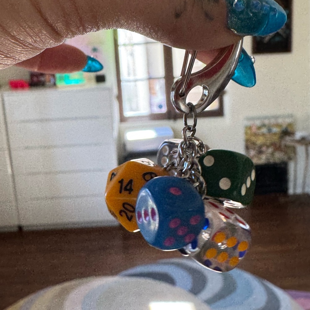 Multicolor Dice Keychain - Picture 2 of 7
